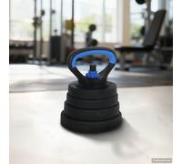 vidaXL 4-in-1 Dumbbell Barbell Kettlebell Set 30kg 30kg Black and Blue
