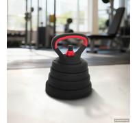 vidaXL 4-in-1 Dumbbell Barbell Kettlebell Set 30kg 30kg Black and Red