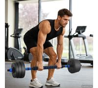 vidaXL 4-in-1 Dumbbell Set 30kg Black and Blue