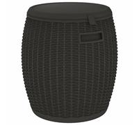 vidaXL 4-in-1 Garden Storage Box Black Polypropylene, Black