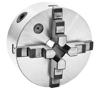 vidaXL 4 Jaw Self-Centering Lathe Chuck 160 mm - High Hardness and Wear-Resistant HT300 Steel - Ideal for Various Material Shapes - Silver and Black