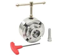 vidaXL 4 Jaw Wood Chuck with M33 Connection for Woodturning Projects- Durable Steel Material- Wide Clamping Range- Self-Centering- Silver