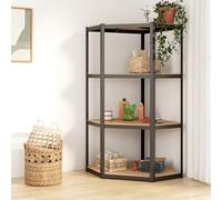 Vidaxl 4-Layer Corner Shelf Anthracite Steel&engineered Wood