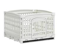 vidaXL 4 Panel Dog Playpen 122 x 106.5 x 82 cm Plastic White Foldable