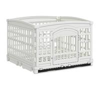 vidaXL 4 Panel Dog Playpen 177.5 x 154.5 x 112 cm Plastic White