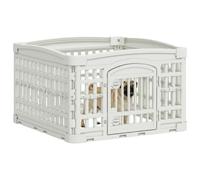 vidaXL 4-Panel Dog Playpen 63 x 63 x 40 cm Plastic White Foldable