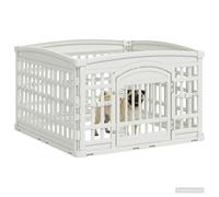 vidaXL 4 Panel Dog Playpen White 91 x 91 x 58 cm Plastic