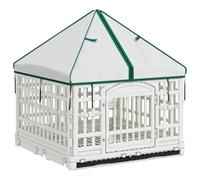 vidaXL 4 Panel Dog Playpen with Roof 177.5 x 154.5 x 112 cm Plastic