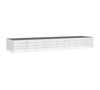 vidaXL 4-Panel Rabbit Cage Small Animal Habitat Rabbit Enclosure Hutch Playpen Animal Cage Pet Fence with Door 433x109x54 cm Galvanised Iron