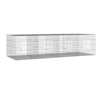vidaXL 4-Panel Rabbit Cage Small Animal Habitat Rabbit Enclosure Hutch Playpen Animal Cage Pet Fence with Door 217x79x54 cm Galvanised Iron