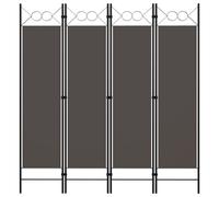 "vidaXL 4-Panel Room Divider - Anthracite Powder-coated Iron and Fabric Room Partition for Privacy and Decoration in Living Room, Bedroom, Kid's Room"