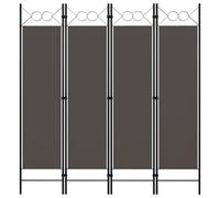 vidaXL 4-Panel Room Divider Folding Panel Screen Movable Partition Privacy Separator Wall Furniture Indoor Bedroom Office Anthracite 160x180 cm
