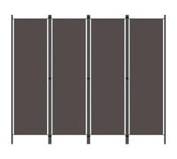 vidaXL Freestanding 4-Panel Room Divider in Anthracite - Powder-Coated Iron Frame with Fabric Screens for Increased Privacy