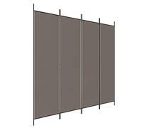 vidaXL Modern Fabric Room Divider, 4-Panel, Foldable, Anthracite, Easy to Assemble, Versatile Use, Breathable and Durable