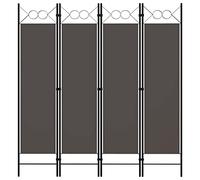 "vidaXL 4-Panel Room Divider - Anthracite Powder-coated Iron and Fabric Room Partition for Privacy and Decoration in Living Room, Bedroom, Kid's Room"