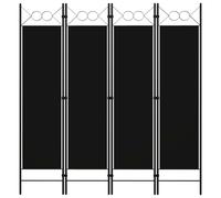 vidaXL 4-Panel Room Divider Black 160x180 cm