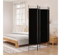 Vidaxl 4-Panel Room Divider Black 160X200 Cm Fabric Room Dividers
