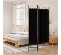 Vidaxl 4-panel Room Divider Black 160X200 Cm Fabric, Black