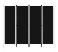 vidaXL 4-Panel Room Divider Black 200x180 cm