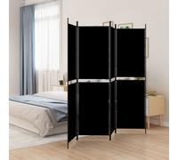Vidaxl 4-Panel Room Divider Black 200X200 Cm Fabric Room Dividers