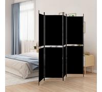 Vidaxl 4-panel Room Divider Black 200X200 Cm Fabric, Black