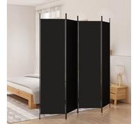 Vidaxl 4-Panel Room Divider Black 200X200 Cm Fabric Room Dividers