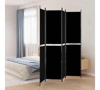 vidaXL 4-Panel Room Divider Black 200x220 cm Fabric