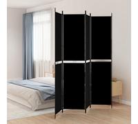 Vidaxl 4-Panel Room Divider Black 200X220 Cm Fabric Room Dividers