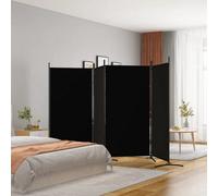 Vidaxl 4-Panel Room Divider Black 346X180 Cm Fabric Room Dividers