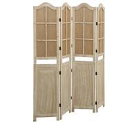 vidaXL 4-Panel Room Divider Brown 140x165 cm Fabric