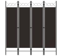 vidaXL 4-Panel Room Divider Brown 160x180 cm