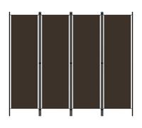 vidaXL 4-Panel Room Divider Brown 200x180 cm