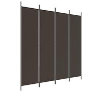 vidaXL 4-Panel Room Divider Brown 200x200 cm Fabric
