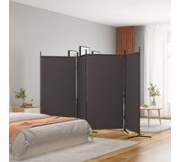 vidaXL 4-Panel Room Divider Brown 346x180 cm Fabric