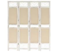 (140 x 165 cm) vidaXL 6-Panel Room Divider Cream Fabric Privacy Folding Screen Multi Sizes
