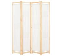 vidaXL 4-Panel Room Divider Cream 160x170x4 cm Fabric