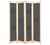 Vidaxl 4-panel Room Divider Grey 160X170X4 Cm Fabric, Grey