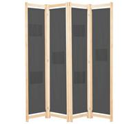 Vidaxl 4-panel Room Divider Grey 160X170X4 Cm Fabric, Grey