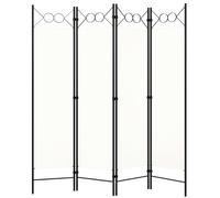 vidaXL 4-Panel Room Divider White 160x180 cm
