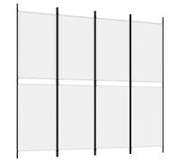 vidaXL 4-Panel Room Divider White 200x180 cm Fabric