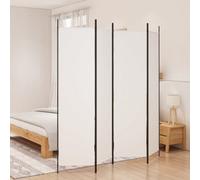 vidaXL 4-Panel Room Divider White 200x200 cm Fabric
