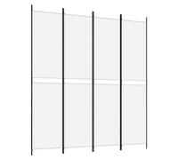 vidaXL 4-Panel Room Divider Folding Privacy Protection Screen Room Separator Paravent Wall Partition Panel Screen Dressing Wall White Fabric
