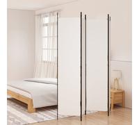 Vidaxl 4-panel Room Divider White 200X220 Cm Fabric, White
