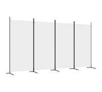vidaXL 4-Panel Room Divider White 346x180 cm Fabric