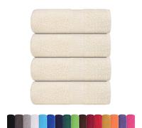 vidaXL - 4 pcs 100% cotton guest towels 30x50 cm - cream, soft absorbent bath/kitchen/gym towels with hanging loops - machine washable