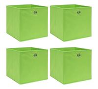 vidaXL 4 pcs Durable Green Fabric Storage Boxes - Foldable, Non-woven Polyester 32x32x32 cm