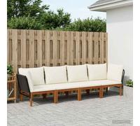 VidaXL 4 Pcs Solid Wood & Rope Natural