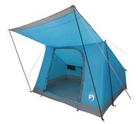 vidaXL 4 Person Camping Tent Blue Polyester and Polyethylene Waterproof Breathable Zipper Closure Outdoor Only 111.0 x 88.6 x 60.6 in Portable with Carry Bag Durable Design Weather Resistant Shelter