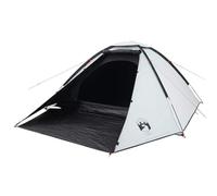 vidaXL 4-Person Dome Camping Tent - White Blackout Fabric, Waterproof, Lightweight & Portable Design with Detachable Rainfly and Easy Setup