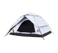 vidaXL 4-Person Dome Camping Tent - White Blackout, Quick Release, PU Coated Polyester, Weather Resistant, E-Port